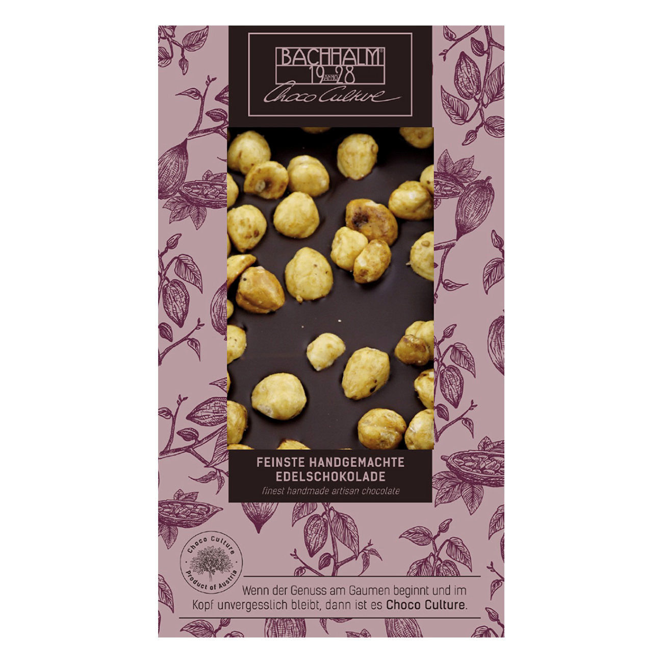 Zartbitter Schokolade mit Haselnüssen 