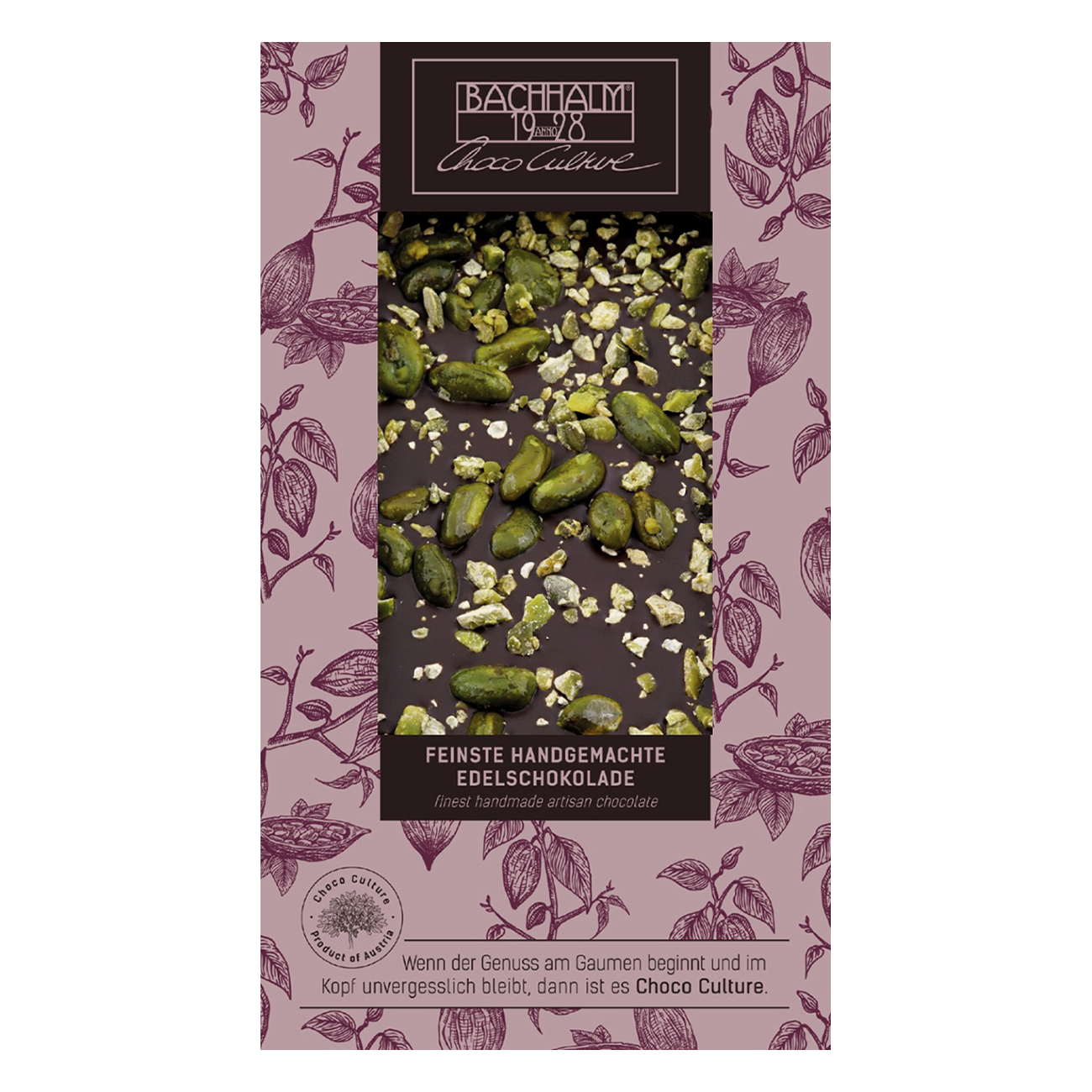 Zartbitter Schokolade mit Pistazien