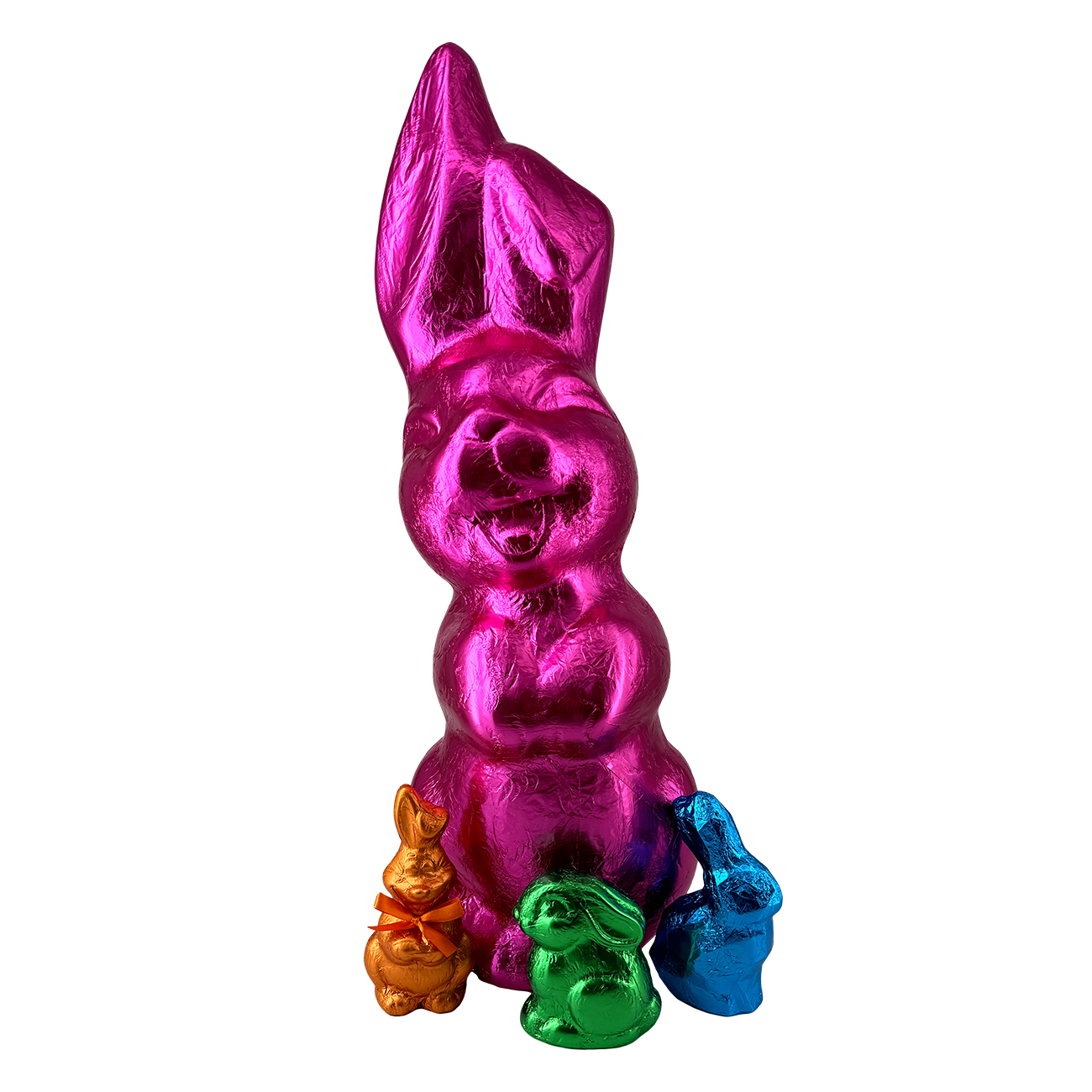 Riesen-Osterhase aus Milchschokolade in buntem Stanniol 2,5 kg