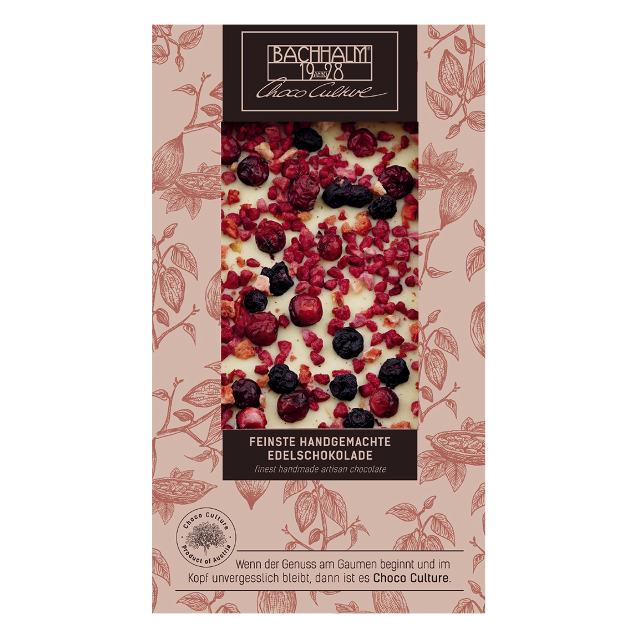 Weiße Schokolade mit Joghurt und Waldbeeren