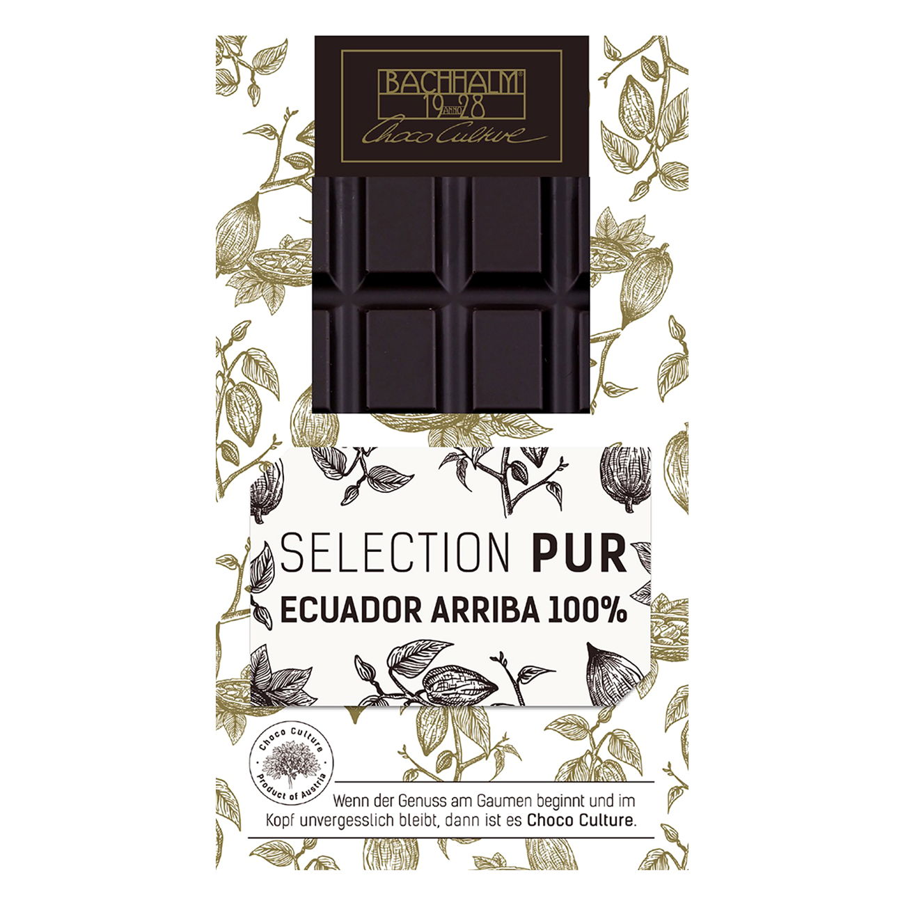 Zartbitter Schokolade 100% Kakao Ecuador Arriba