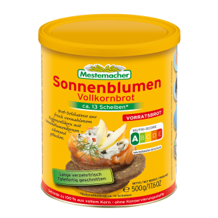 Sonnenblumen Vollkornbrot in der Sammeldose