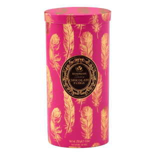 Chocolate Fudge Dose mit Federn