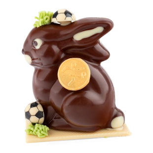 Whole milk chocolate bunny "Fußball Ferdinand" - 230g