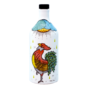 Olive oil E.V.O. in the ceramic bottle "The Rooster"