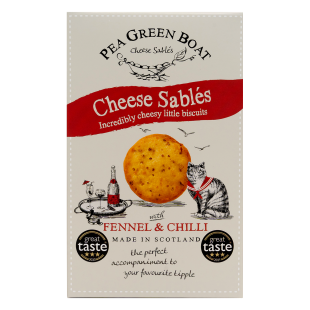 Fennel & Chilli Cheese Sablés - Pea Green Boat 80g