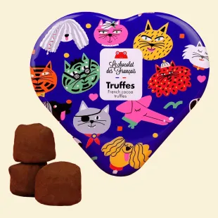 Chocolate Truffles in a Heart-shaped Tin